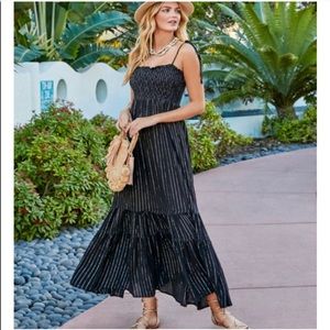 Elan Black Dress/Caftan - Shimmer and super cozy